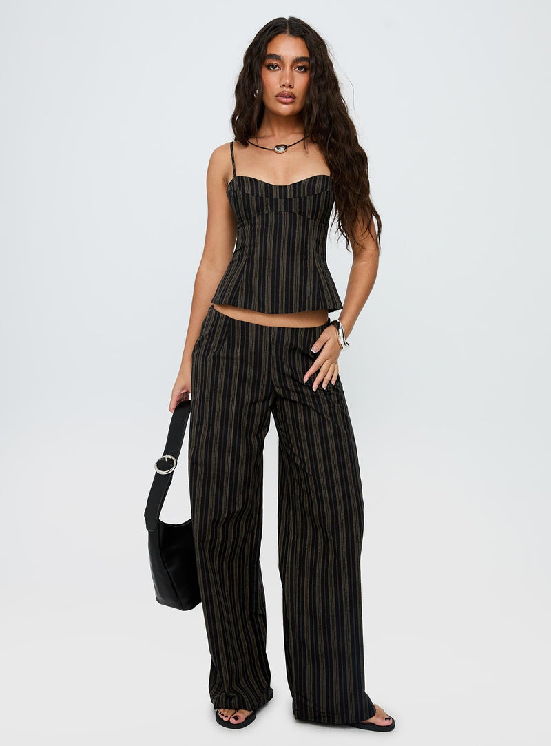 Kierstyn Corset Set Black Stripe — 3