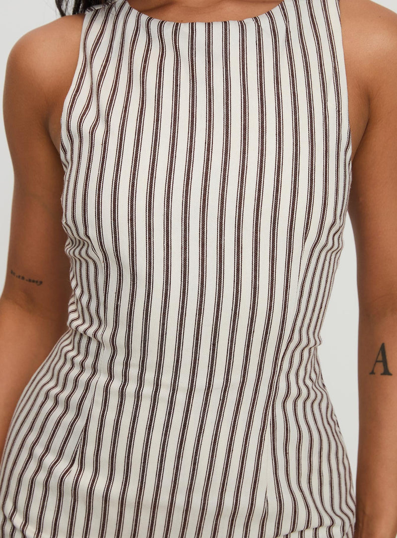 Yumiko Romper Brown Stripe — 6