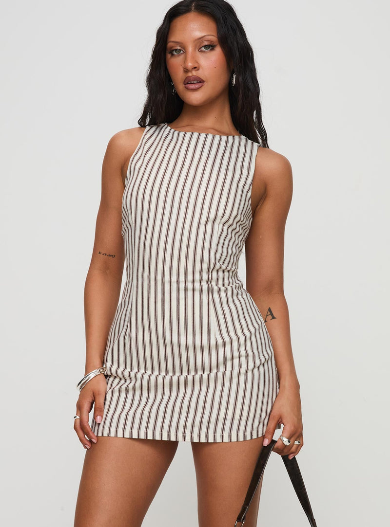 Yumiko Romper Brown Stripe — 2