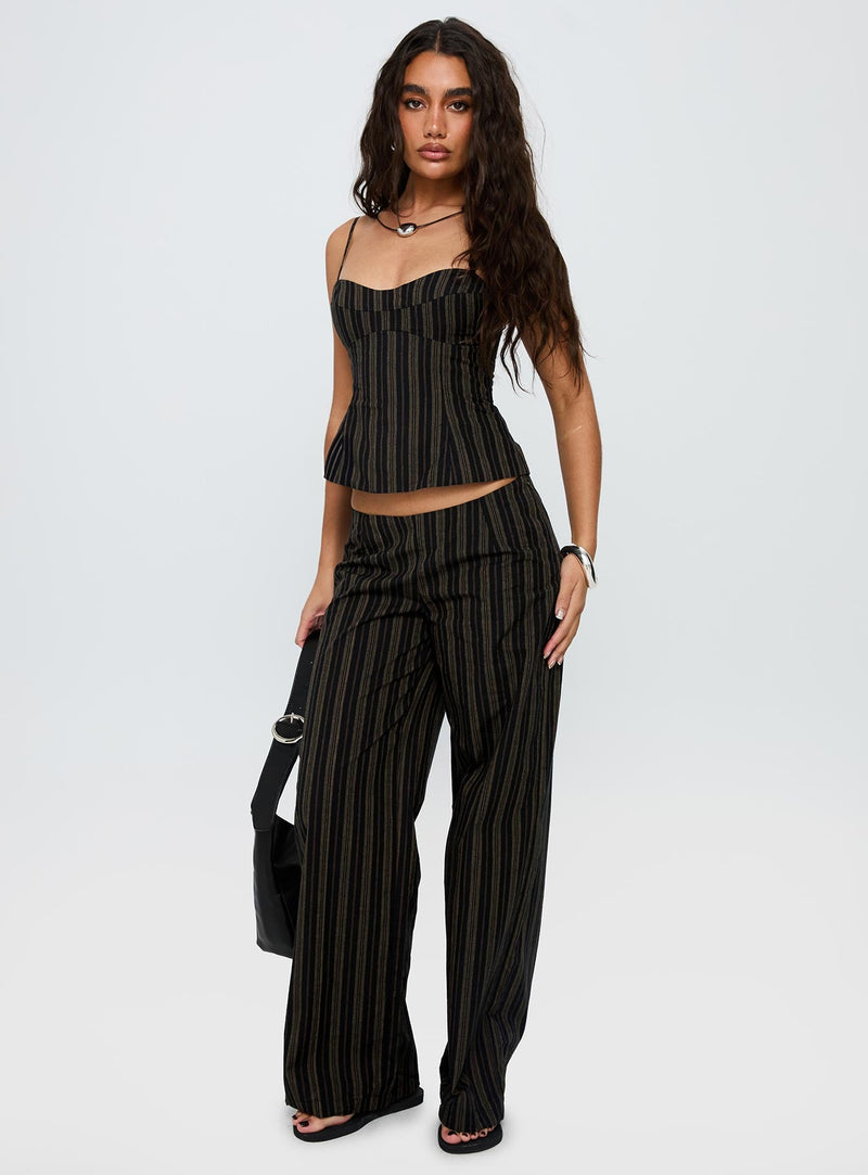 Kierstyn Corset Set Black Stripe — 2