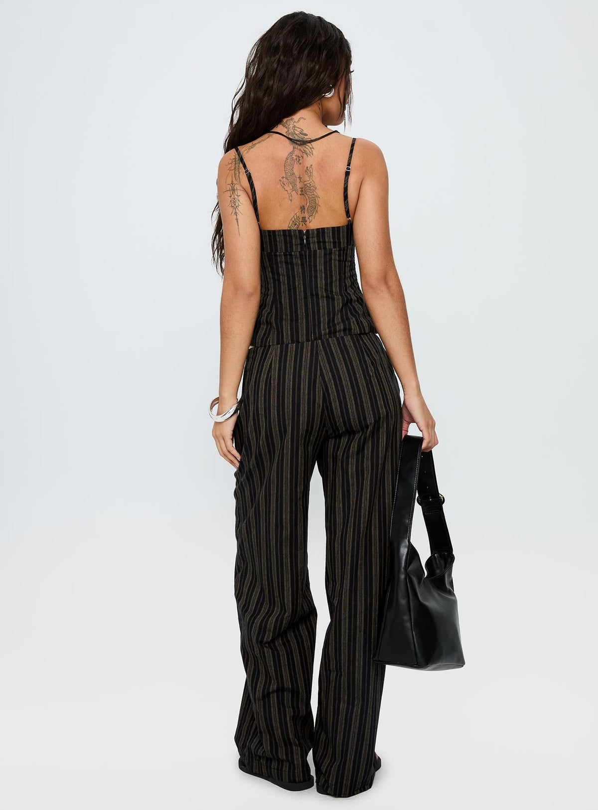 Kierstyn Corset Set Black Stripe — 5