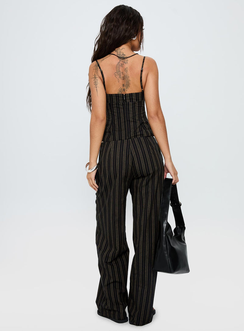 Kierstyn Corset Set Black Stripe — 5