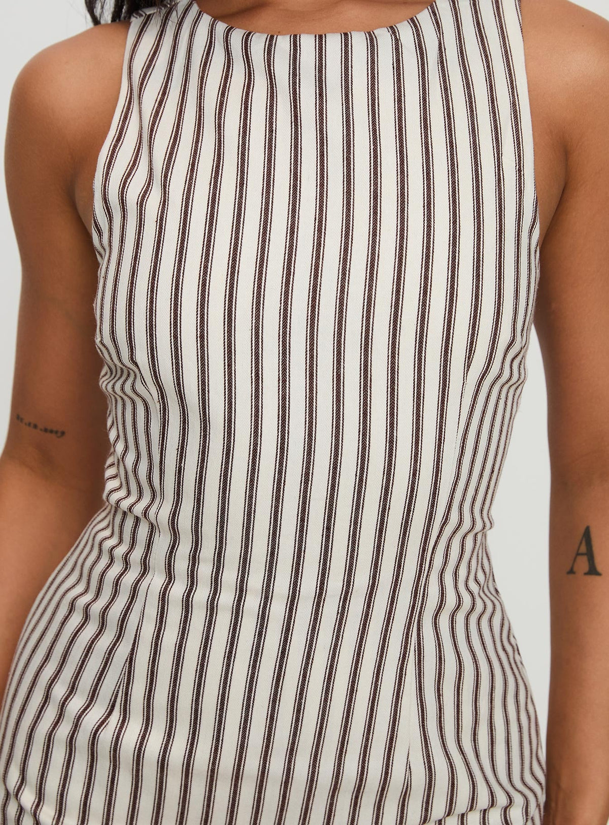 Yumiko Romper Brown Stripe — 6
